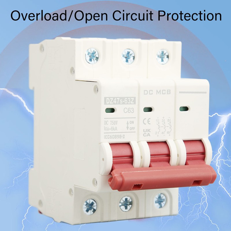 3P Miniature Circuit Breaker DIN Rail Mounted Short Circuit Protection