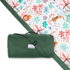 ADDISON BELLE – Premium Outdoor Blanket | Picnic Blanket | 100% Polyester | Summer Beach Blanket | Water Resistant | Easy to Fold | Wipeable Material | Babies and Toddlers (Safari Animals, 5x5)