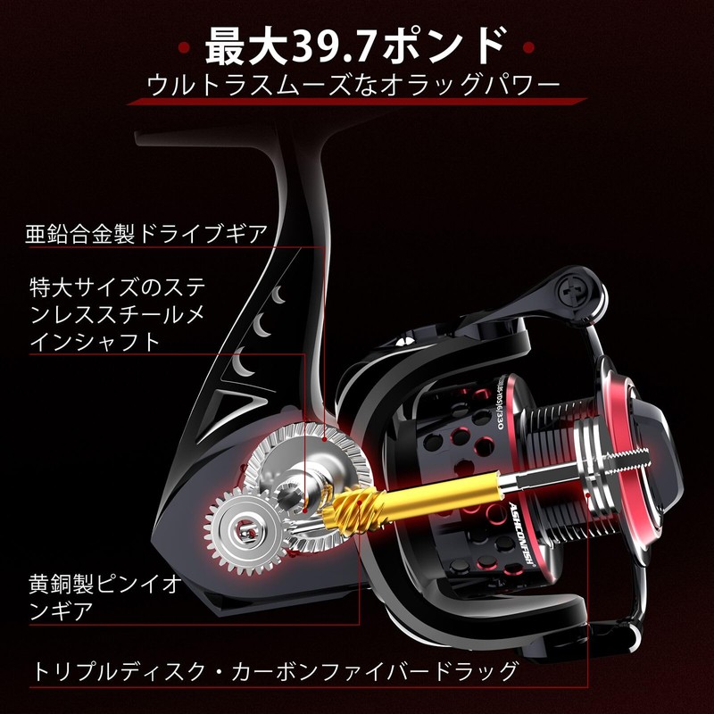 Ashconfish Metal Spinning Reel, High Precision CNC Machined EVA Handle