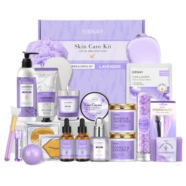 Mothers Day Gifts for Women, Spa Gifts Basket for Women, 21pcs Lavender Bath and Body Gift Basket, Self Care Gifts, Facial Skin Care Set, Birthday Gifts for Mom, Wife, Girlfriend, Sister