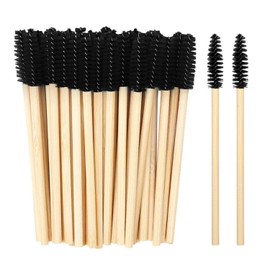 100 Small Eyelash Brushes, Bamboo Handle Spiral Eyelash Brush, Eyelash Combing Tool, Travel Convenient Eyelash Brush, Makeup Gadget