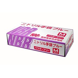 Tsubasa Nitrile Gloves, Food Sanitation Law Compliant, Medium, Blue, Powder Free, For Left and Right Use, Sterile, Ultra Thin, Bare Hand Feel, Embossing, Fingertips, Oil-Resistant, Abrasion Resistant, Nitrile Gloves, 100 Pieces