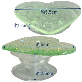 Glitter Heart Folding Smartphone Grip Sockets Korean Smartphone Ring Stand Grip Tok Bunker Ring Smartphone Drop Prevention Mobile Ring Grip Cute (Silver)