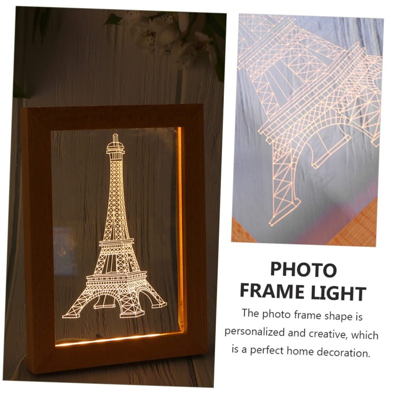 BIUDECO 1pc Creative LED Photo Frame Light Luminous Night Light