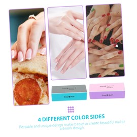 Healvian 30pcs Four-sided Artwork Polishing Sponge Nail Buffer Block for Artwork Portable Design Color-sided Functions for Professional and Use Polishing Tool