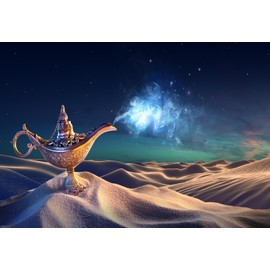 Fmarui Aladdin'S Genie Lamp Desert Backdrop Magic Genie Lantern Photography Backgrounds Fairy Tale Kids Adults Birthday Party Decortaion Photo Booth Shoot Props 7x5ft