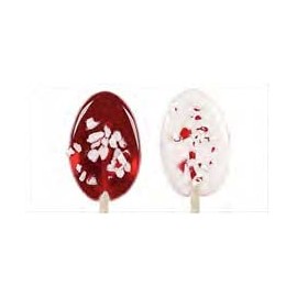 Melville Candy Hard Candy Red & White Peppermint Spoons Lollipop On Wooden Ball Sticks, 5 Count Gusset Bag