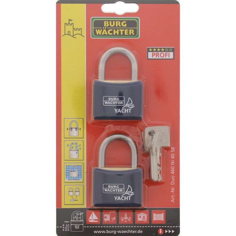 Burg-Wächter Padlock – Pack of 1, Duo 460 Ni 40 SB