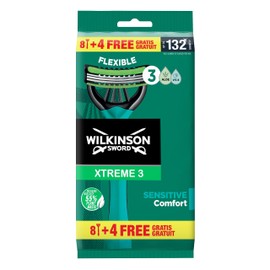 Wilkinson Sword Xtreme 3 Sensitive Disposable Razor for Men 8+4