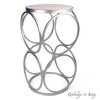 Round End Table - Silver End Table with Marble Top