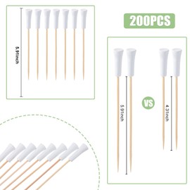 200 Pieces 5.91 Inch Golf Tee Toothpicks for Appetizers Golf Themed Tee Skewers Disposable Bamboo Sandwich Fruit Cocktail Picks for Catered Events Buffet Party Holiday Supplies Restaurants,