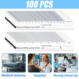Mevlshcey 100 Pcs Wound Measuring Tape 6 Inch Wound Ruler Double Sided Disposable Paper Tape Measure Paper Guide Ruler Measurement Tools for Nurses