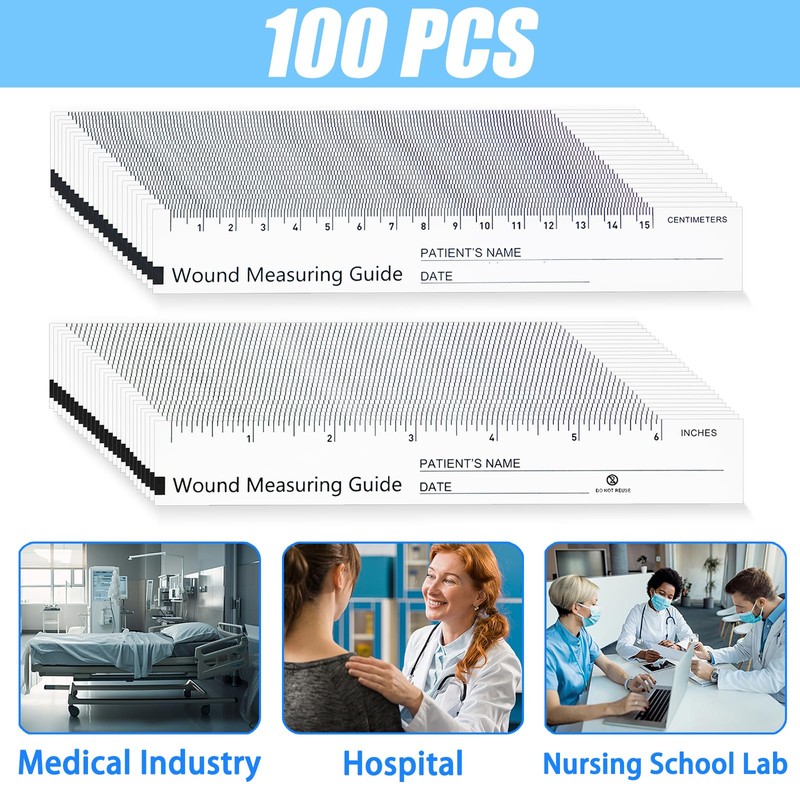 Mevlshcey 100 Pcs Wound Measuring Tape 6 Inch Wound Ruler