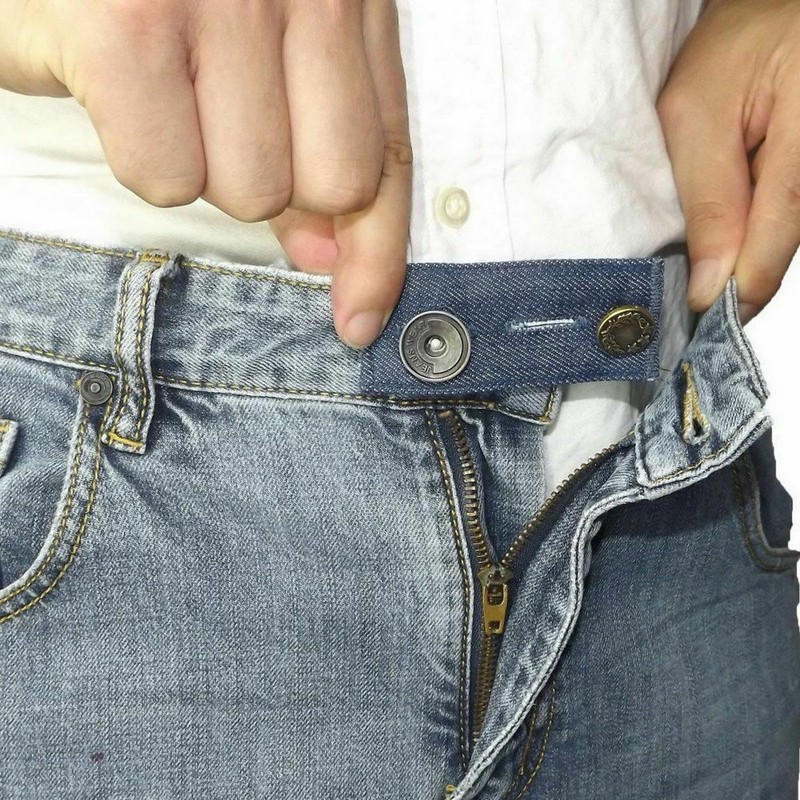 VANANA 4PCS Set Denim Waistband Button Extender Metal Buttons for