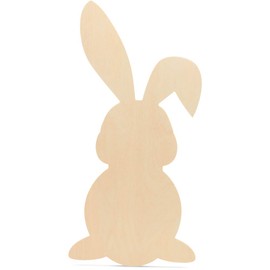 Large Wooden Bunny Cutout 12-inch x 6-inch, Pack of 6 Unfinished Wood Cutouts to Paint for Easter Crafts, Easter Spring Decorations, Year-Round Crafts, and DIY Bedroom Décor, by Woodpeckers