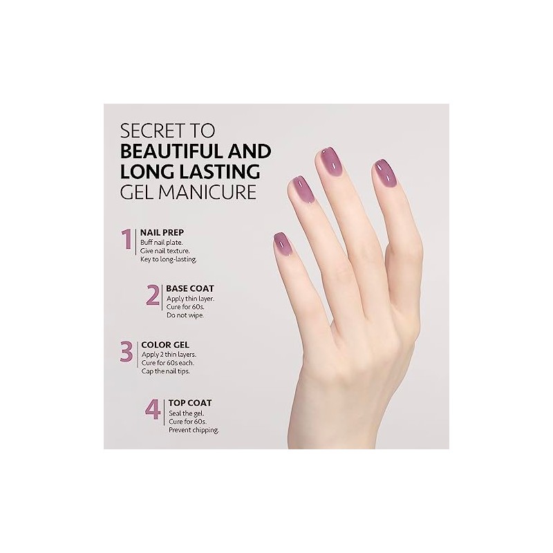 GAOY- Esmalte de uñas en gel Jelly Nude Purple, 16