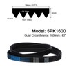 sourcing map 5PK1600 V-Ribbed Belt, 5 Ribs, 1600 mm Length