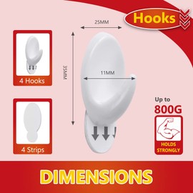 Ainiv 8PCS Hooks Small Light Clips with Adhesive Strips(Damage-Free Remove), Hanging Decorating Clips for String Fairy Lights, Multi-Function Self Adhesive Hooks for Home, Outdoor, Indoor