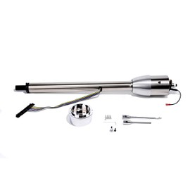 30" Polished Finished Tilt Manual Steering Column w/ 9 Hole Wheel Adapter No Key