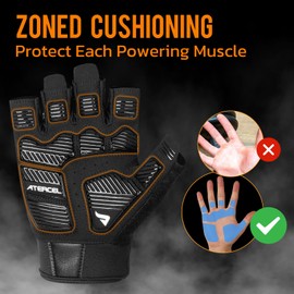 ATERCEL Gym Workout Gloves for Men and Women, Weight Lifting Gloves with Excellent Grip, Lightweight Fitness Gloves for Training, Cycling, Pull Ups, Exercise, Climbing, Rowing and Weightlifting Small