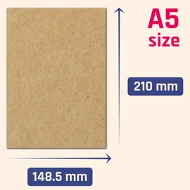 50 Sheets A5 Brown Kraft Paper Card 200gsm