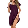 Aseniza Women's Nightdresses Nightshirt Cotton Lace Nighties for Ladies V