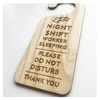 Night Shift Worker Sleeping Do Not Disturb Wooden Hanging Door