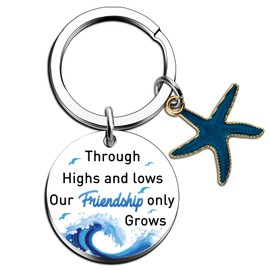 MigPio Womens Stocking Stuffers for Women Starfish Keychain Best Friend Christmas Gifts for Womens Christmas Stocking Stuffers for Women 2025 Christmas Gift Basket for Friends