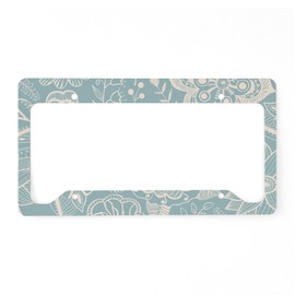 CafePress Elegant Floral License Plate Holder Aluminum License Plate Frame, License Tag Holder