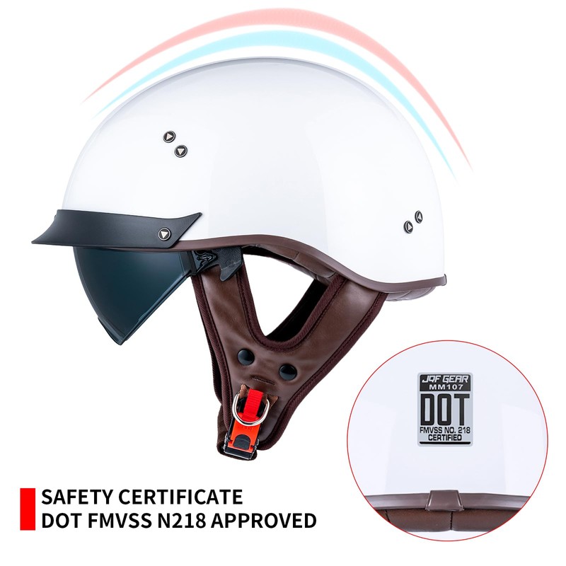 JQF Gear Retro Motorcycle Helmets for Men Women Open Face