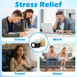 YANGTSUNG Akupressurringe, 24 Stück Fingermassagering Set für Stressabbau, Entspannung und Förderung der Durchblutung, 30 mm, Sensorische Ringe für Erwachsene und Jugendliche (Gold/Silber/Schwarz)