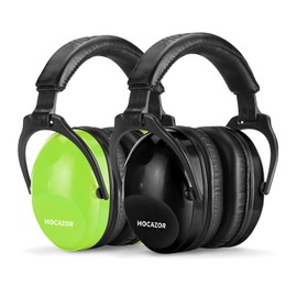Hocazor 2 Pack HZ015 Kids Ear Protection Safety Earmuffs Durable Noise Cancelling Headphones, green+black