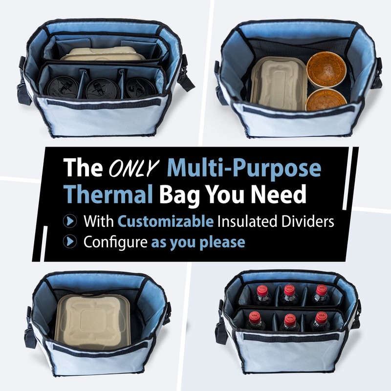 Sleek Space Drinks Carrier with Removable Divider and Velcro Closure,