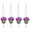 Sorbus Macrame Plant Hanger [4 Pack] Indoor Outdoor Hanging Plant