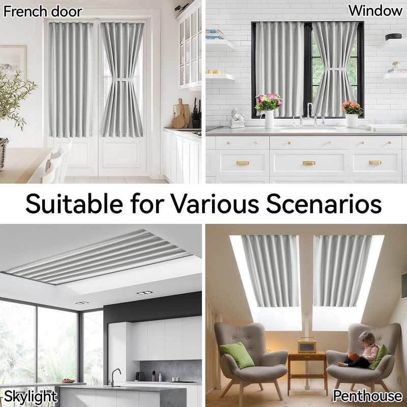 Vatge Sidelight Curtains for Front Door Privacy, 12 Inch Wide