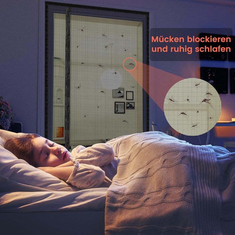 Side Opening Fly Screen Door, Universal Opening Left and Right,