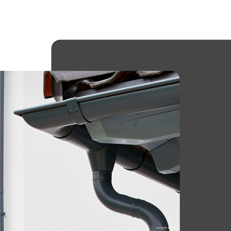 ZAMBELLI Drain pipe (oval) galvanised, folded 250/8 pieces, DN80 anthracite,
