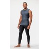 DEVOPS 3 Pack Men's Athletic Compression Shirts Sleeveless (Medium, Black/Charcoal/White)