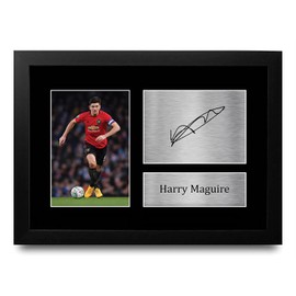HWC Trading Harry Maguire - Printed Autograph for Fans and Fans - A4 Framed