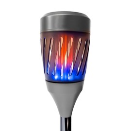 Solar Tiki Torch Lantern ZapperFlying Insect Control with Realistic Flickering Flame Accent Light Solar Powered Rechargeable Garden Lamp (Torch Plastic)
