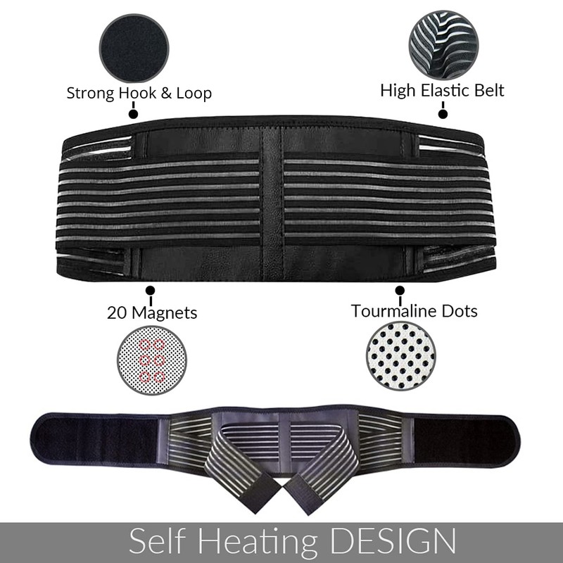 KkaFFe Back Brace for Men Women, Tourmaline Magnetic Back Braces