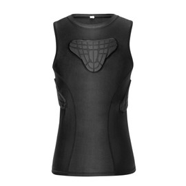 TUOY Youth Padded Shirt Chest Rib Protector Heart Guard Sternum Protective Compression Shirt for Baseball Football Basketball Lacrosse