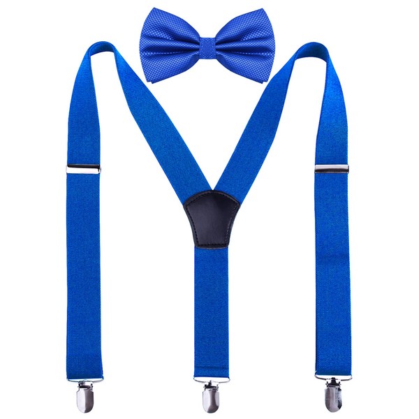 Alizeal Juego de tirantes y corbatín ajustables para hombre, Royal