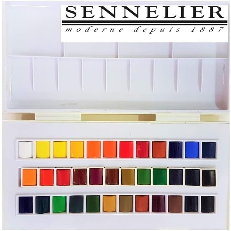 Sennelier Plastic Watercolour Paint Box - 36 Colours + 1