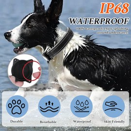 AgoumLux Airtag Hundehalsband, Air Tag Wasserdicht Hundehalsband mit Airtag Halter, Reflektierendes Airtag Halsband Hund mit Weicher Polsterung für Kleine, Mittlere und Große Hunde, Schwarz, S