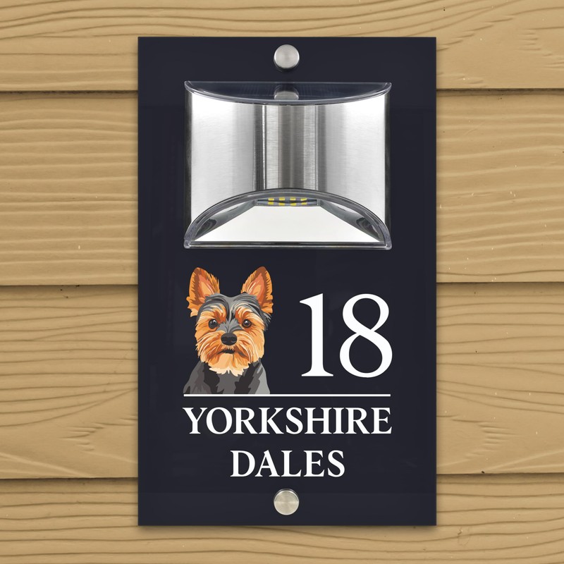 Custom Signs Solar Illuminated Modern Anthracite House Number Sign 24cm
