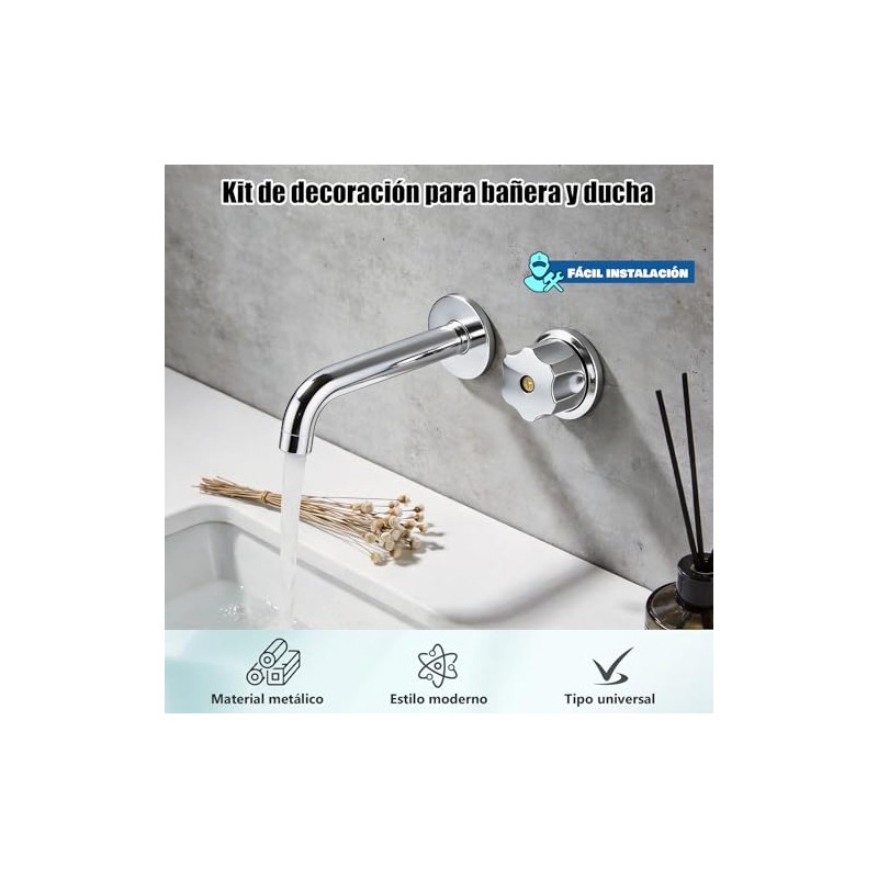 Manerales Alfa para Regadera Queen Standar Plateado Mate Hexagonales