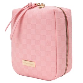 YDR Makeup Bag Small Capacity Lipstick Organizer Portable Travel Toiletry Bag PU leather Portable Makeup Case(Cosmetic-1-Pink)