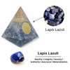 GEMSCITE Lapis Lazuli Orgonite Pyramid, Orgone Healing Crystal Pyramid, Crystal