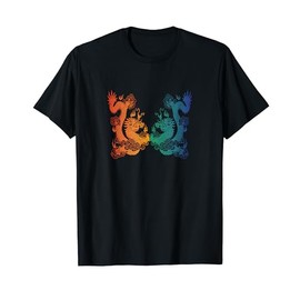 Fire Ice Water Dragon Battle War Elemental Ying Yang Shirt